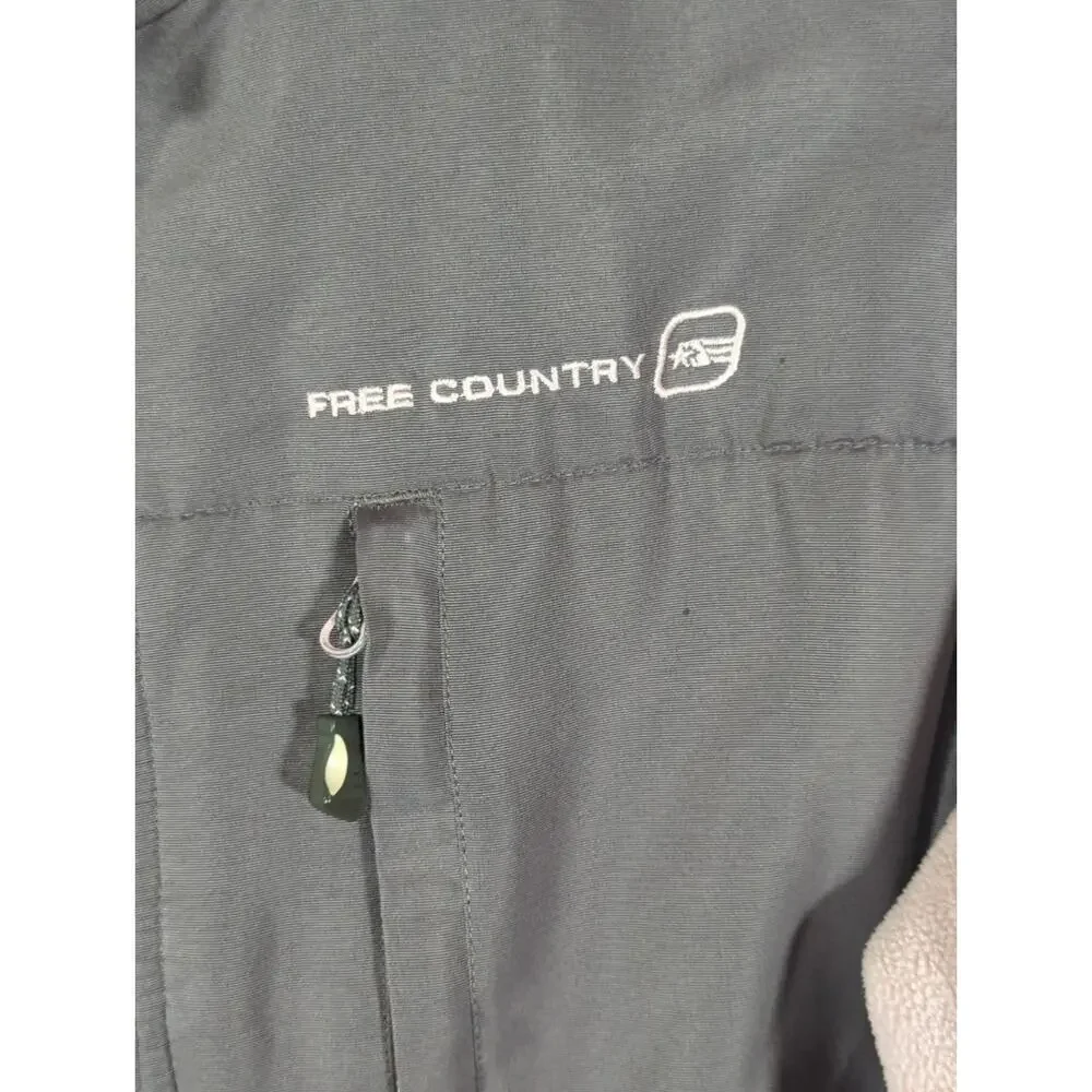 Free Country Jacket Woman's Medium Pink Gray Fleece Full Zip Gorpcore Outdoors‎
